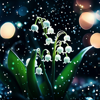 JPG 편집이미지 자연 사람없음 빛 반짝임 물방울 풀잎 빗방울 보케 은방울꽃 빛망울 편집실사 AI포토 AI콘텐츠 꽃 잎 모션 풀_식물 비_날씨 CG 생태계 파일형식