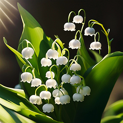 JPG 편집이미지 자연 사람없음 빛 풀잎 은방울꽃 편집실사 AI포토 AI콘텐츠 꽃 잎 풀_식물 CG 생태계 파일형식