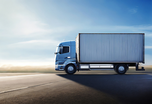 JPG 편집이미지 도로 하늘 풍경 사람없음 햇빛 배송 디지털합성 택배 화물트럭 편집소스 탑차 편집실사 AI포토 AI콘텐츠 길 교통시설 태양 트럭 운송업 CG 파일형식