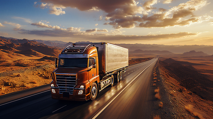 JPG 구름 편집이미지 도로 하늘 풍경 사람없음 일몰 배송 디지털합성 택배 화물트럭 편집소스 탑차 편집실사 AI포토 AI콘텐츠 자연요소 길 교통시설 노을 트럭 운송업 CG 파일형식