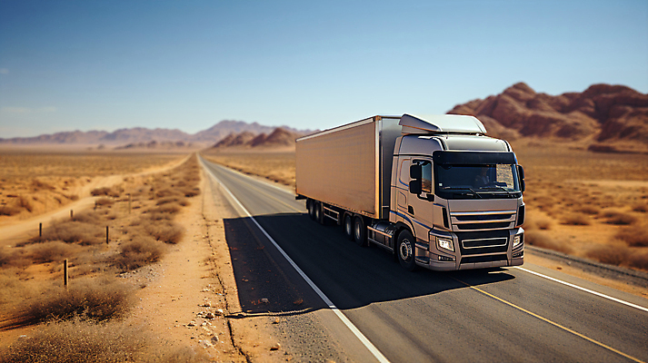 JPG 편집이미지 도로 하늘 산 풍경 사람없음 배송 디지털합성 택배 화물트럭 편집소스 탑차 편집실사 AI포토 AI콘텐츠 길 교통시설 트럭 운송업 CG 파일형식