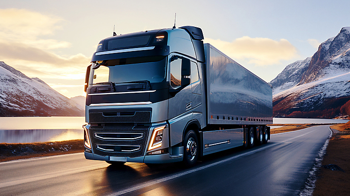 JPG 구름 편집이미지 도로 하늘 산 풍경 사람없음 배송 디지털합성 택배 화물트럭 눈내림 편집소스 탑차 편집실사 AI포토 AI콘텐츠 자연요소 길 교통시설 눈_날씨 트럭 운송업 CG 파일형식