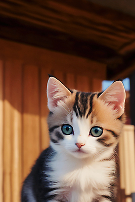 JPG 편집이미지 응시 새끼 자연 사람없음 야외 귀여움 고양이 편집실사 AI포토 AI콘텐츠 동물 시선 컨셉 포유류 반려동물 CG 생태계 파일형식