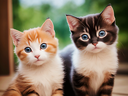 JPG 편집이미지 응시 새끼 자연 사람없음 야외 아웃포커스 귀여움 고양이 편집실사 AI포토 AI콘텐츠 동물 시선 컨셉 포유류 촬영기법 반려동물 CG 생태계 파일형식