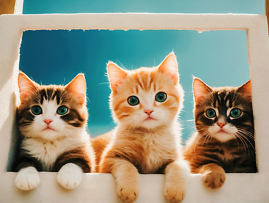JPG 편집이미지 응시 새끼 프레임 사람없음 귀여움 고양이 창틀 편집실사 AI포토 AI콘텐츠 동물 시선 컨셉 창문 포유류 반려동물 CG 파일형식