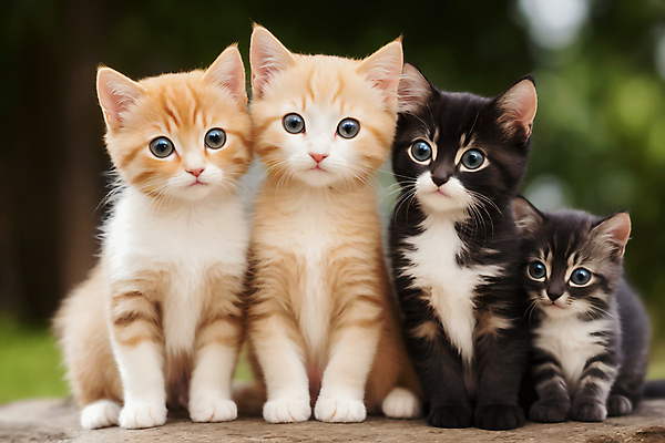 JPG 편집이미지 새끼 여러마리 자연 사람없음 야외 귀여움 고양이 편집실사 AI포토 AI콘텐츠 동물 다수 컨셉 포유류 반려동물 CG 생태계 파일형식