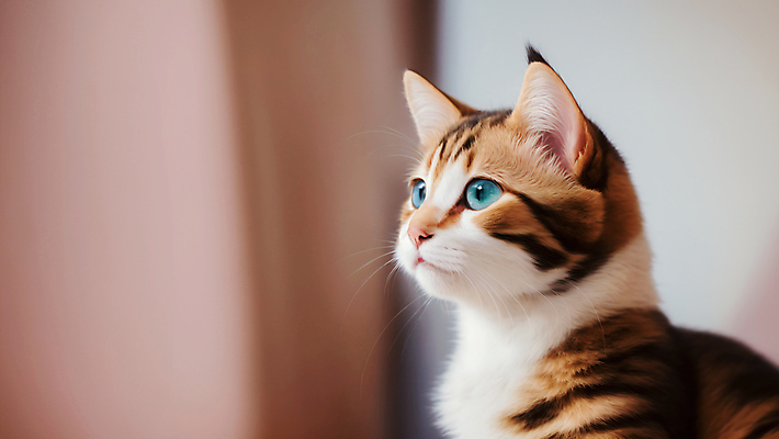 JPG 편집이미지 응시 새끼 사람없음 귀여움 고양이 편집실사 AI포토 AI콘텐츠 동물 시선 컨셉 포유류 반려동물 CG 파일형식