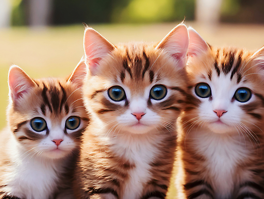 JPG 편집이미지 새끼 자연 세마리 사람없음 아웃포커스 귀여움 고양이 편집실사 AI포토 AI콘텐츠 동물 컨셉 포유류 촬영기법 3 반려동물 CG 생태계 파일형식