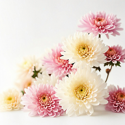 JPG 편집이미지 꽃잎 꽃 분홍색 국화 사람없음 흰색 편집실사 AI포토 AI콘텐츠 식물 컬러 CG 파일형식