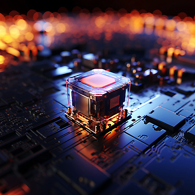 JPG 편집이미지 사람없음 아웃포커스 빛 부속품 큐브 디지털합성 컴퓨터부품 연산 CPU 편집소스 편집실사 AI컴퓨터그래픽 AI콘텐츠 촬영기법 CG 오브젝트 파일형식