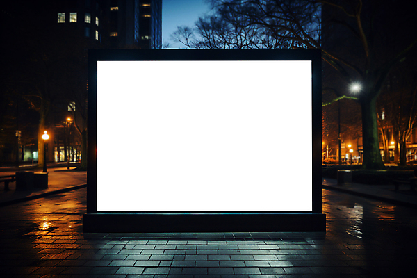 PSD 나무 편집이미지 도로 야경 가로등 광고판 사람없음 야외 건물 도시 버스정류장 알림 키오스크 목업 카피스페이스 이미지편집 식물 건축물 공공시설 길 교통시설 알림판 공백 역 야간 판 파일형식 풍경_경치