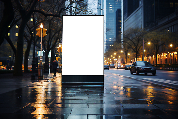 PSD 나무 편집이미지 도로 가로등 자동차 광고판 사람없음 야외 건물 빛 도시 버스정류장 알림 오후 키오스크 목업 카피스페이스 이미지편집 식물 건축물 공공시설 길 육상교통 교통시설 알림판 공백 역 판 파일형식