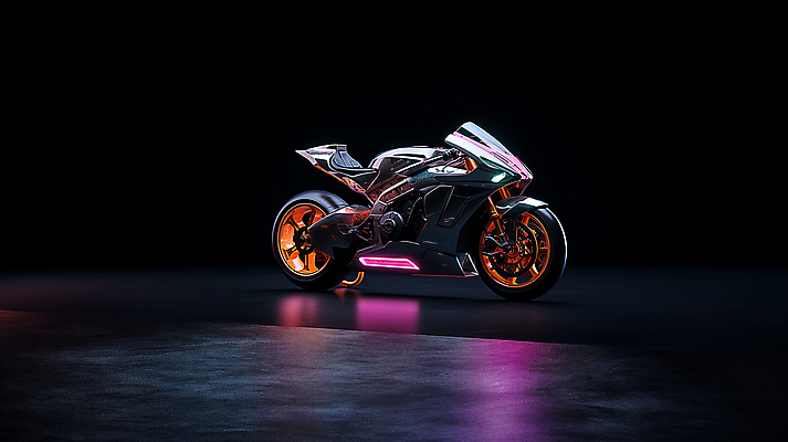 JPG 편집이미지 교통수단 미래 사람없음 오토바이 디지털합성 편집소스 편집실사 AI컴퓨터그래픽 AI콘텐츠 교통 컨셉 바이크 CG 파일형식