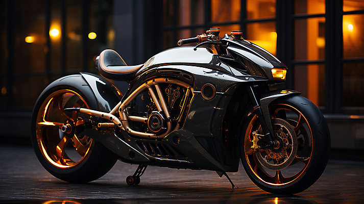 JPG 편집이미지 교통수단 미래 사람없음 건물 빛 오토바이 디지털합성 편집소스 편집실사 AI컴퓨터그래픽 AI콘텐츠 건축물 교통 컨셉 바이크 CG 파일형식