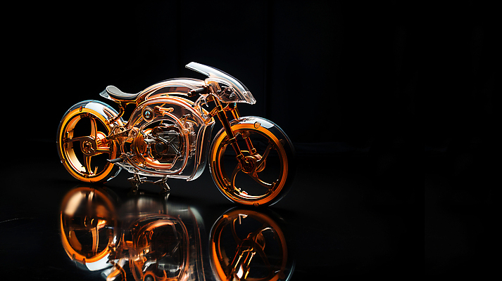 JPG 편집이미지 교통수단 미래 사람없음 주황색 오토바이 디지털합성 편집소스 편집실사 AI컴퓨터그래픽 AI콘텐츠 컬러 교통 컨셉 바이크 CG 파일형식