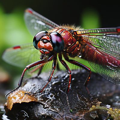 JPG 편집이미지 곤충 자연 근접촬영 사람없음 야외 아웃포커스 젖음 물방울 잠자리 디지털합성 편집소스 편집실사 AI포토 AI콘텐츠 동물 뷰포인트 촬영기법 CG 생태계 파일형식