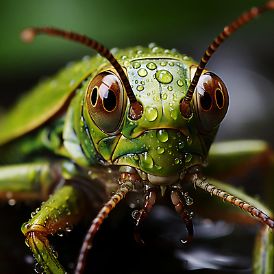 JPG 편집이미지 곤충 자연 근접촬영 사람없음 야외 아웃포커스 젖음 물방울 디지털합성 메뚜기 편집소스 편집실사 AI포토 AI콘텐츠 동물 뷰포인트 촬영기법 CG 생태계 파일형식