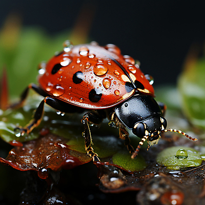 JPG 편집이미지 곤충 자연 근접촬영 사람없음 야외 아웃포커스 젖음 물방울 디지털합성 무당벌레 편집소스 편집실사 AI포토 AI콘텐츠 동물 뷰포인트 촬영기법 CG 생태계 파일형식