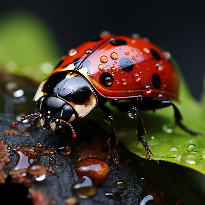 JPG 편집이미지 곤충 자연 근접촬영 사람없음 야외 아웃포커스 젖음 물방울 디지털합성 무당벌레 편집소스 편집실사 AI포토 AI콘텐츠 동물 뷰포인트 촬영기법 CG 생태계 파일형식