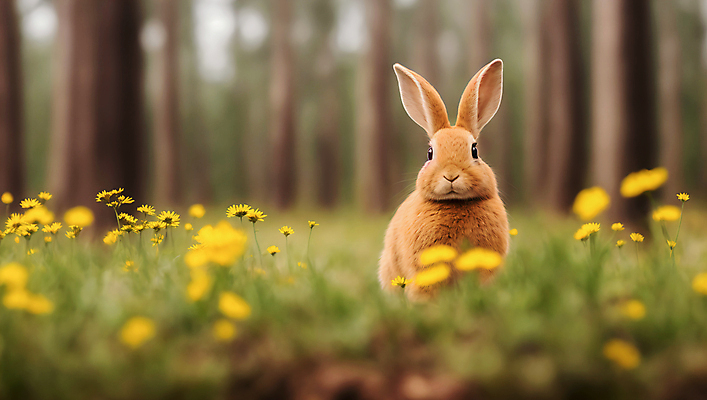JPG 나무 편집이미지 한마리 꽃 자연 잔디 사람없음 아웃포커스 토끼 소프트포커스 편집실사 AI포토 AI콘텐츠 식물 1 포유류 촬영기법 반려동물 CG 생태계 파일형식