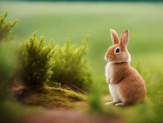 JPG 나무 편집이미지 한마리 자연 서기 잔디 사람없음 아웃포커스 토끼 풀 소프트포커스 편집실사 AI포토 AI콘텐츠 식물 1 포유류 모션 촬영기법 반려동물 CG 생태계 파일형식