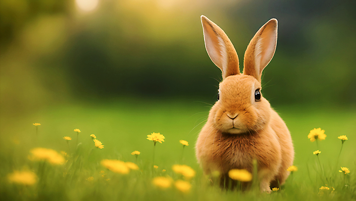 JPG 편집이미지 한마리 꽃 자연 잔디 사람없음 아웃포커스 토끼 소프트포커스 편집실사 AI포토 AI콘텐츠 식물 1 포유류 촬영기법 반려동물 CG 생태계 파일형식