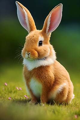 JPG 편집이미지 한마리 꽃 자연 잔디 사람없음 토끼 편집실사 AI포토 AI콘텐츠 식물 1 포유류 반려동물 CG 생태계 파일형식