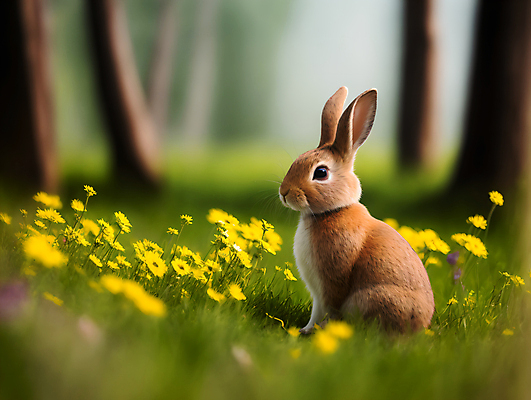 JPG 나무 편집이미지 한마리 꽃 자연 잔디 사람없음 아웃포커스 토끼 소프트포커스 편집실사 AI포토 AI콘텐츠 식물 1 포유류 촬영기법 반려동물 CG 생태계 파일형식