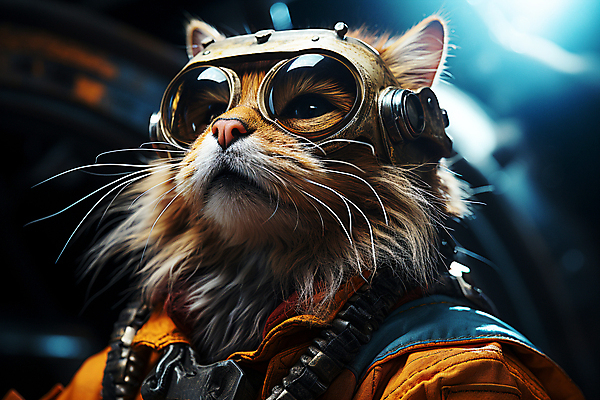 JPG 편집이미지 한마리 고글 의인화 사람없음 우주 고양이 올려보기 우주비행사 디지털합성 우주복 편집소스 편집실사 AI컴퓨터그래픽 AI콘텐츠 1 옷 포유류 모션 반려동물 CG 파일형식