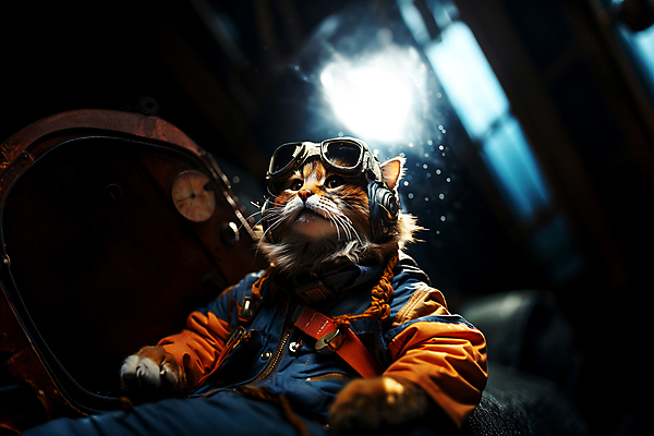 JPG 편집이미지 한마리 고글 의인화 사람없음 우주 고양이 올려보기 우주비행사 디지털합성 우주복 편집소스 편집실사 AI컴퓨터그래픽 AI콘텐츠 1 옷 포유류 모션 반려동물 CG 파일형식