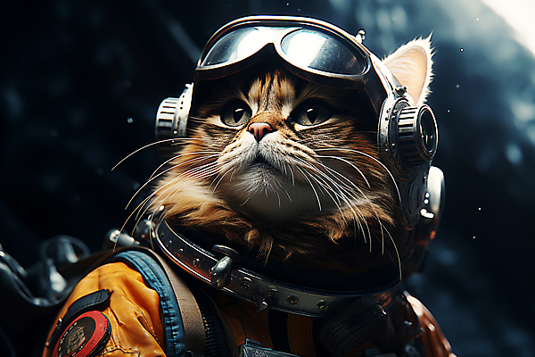 JPG 편집이미지 한마리 고글 의인화 사람없음 우주 고양이 올려보기 우주비행사 디지털합성 우주복 편집소스 편집실사 AI컴퓨터그래픽 AI콘텐츠 1 옷 포유류 모션 반려동물 CG 파일형식