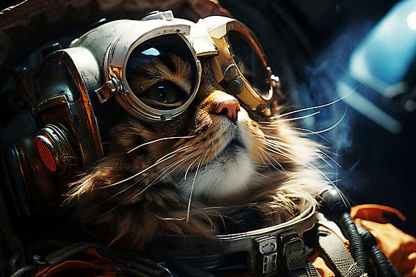 JPG 편집이미지 한마리 고글 의인화 사람없음 우주 고양이 올려보기 우주비행사 디지털합성 우주복 편집소스 편집실사 AI컴퓨터그래픽 AI콘텐츠 1 옷 포유류 모션 반려동물 CG 파일형식