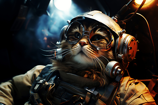 JPG 편집이미지 한마리 고글 의인화 사람없음 우주 고양이 올려보기 우주비행사 디지털합성 우주복 편집소스 편집실사 AI컴퓨터그래픽 AI콘텐츠 1 옷 포유류 모션 반려동물 CG 파일형식