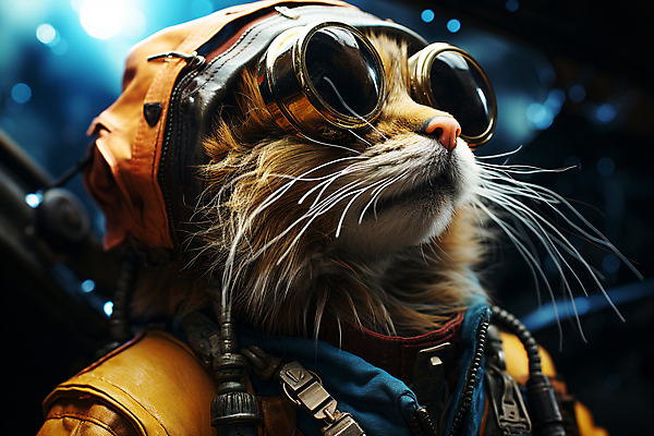 JPG 편집이미지 한마리 고글 의인화 사람없음 우주 고양이 올려보기 우주비행사 디지털합성 우주복 편집소스 편집실사 AI컴퓨터그래픽 AI콘텐츠 1 옷 포유류 모션 반려동물 CG 파일형식