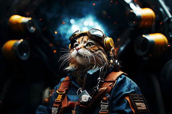 JPG 편집이미지 한마리 고글 의인화 사람없음 우주 고양이 올려보기 우주비행사 우주선 디지털합성 우주복 편집소스 편집실사 AI컴퓨터그래픽 AI콘텐츠 1 옷 포유류 모션 반려동물 CG 파일형식