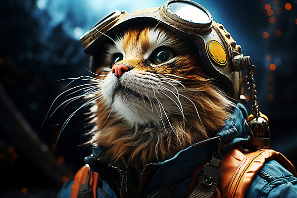 JPG 편집이미지 한마리 고글 의인화 사람없음 우주 고양이 올려보기 우주비행사 디지털합성 우주복 편집소스 편집실사 AI컴퓨터그래픽 AI콘텐츠 1 옷 포유류 모션 반려동물 CG 파일형식