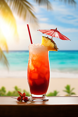 JPG 편집이미지 꽃 음료 바다 우산 탁자 잔 빨대 해변 사람없음 야외 장식 여름 모래사장 햇빛 디지털합성 파인애플 야자수잎 편집실사 AI포토 AI콘텐츠 식물 식기 계절 가구 잎 과일 태양 CG 열대과일 파일형식