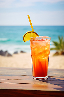 JPG 편집이미지 음료 바다 탁자 잔 빨대 해변 사람없음 야외 아웃포커스 여름 모래사장 레몬 디지털합성 편집실사 AI포토 AI콘텐츠 식기 계절 가구 과일 촬영기법 CG 파일형식