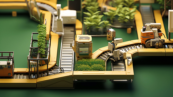 JPG 편집이미지 밭 사람없음 아웃포커스 농장 기계 미니어처 작업 디지털합성 미니 컨베어밸트 편집소스 편집실사 AI포토 AI콘텐츠 농업 촬영기법 모형 CG 파일형식