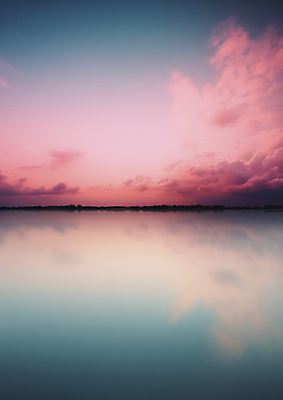 JPG 구름 편집이미지 분홍색 추상 풍경 사람없음 파란색 반사 유행 수면 신비 이미지 색감 편집실사 AI컴퓨터그래픽 AI콘텐츠 자연요소 컬러 컨셉 무늬 물 CG 파일형식