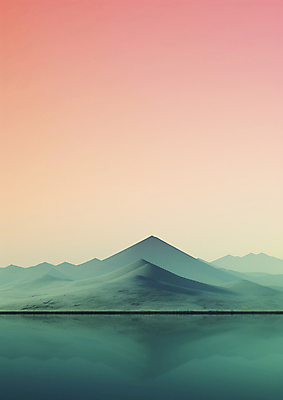 JPG 편집이미지 추상 산 풍경 사람없음 초록색 유행 신비 이미지 색감 코랄 편집실사 AI컴퓨터그래픽 AI콘텐츠 컬러 컨셉 무늬 CG 파일형식