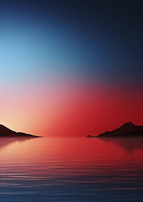 JPG 편집이미지 바다 섬 추상 풍경 사람없음 빨간색 파란색 반사 유행 신비 이미지 색감 편집실사 AI컴퓨터그래픽 AI콘텐츠 컬러 컨셉 무늬 CG 파일형식