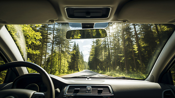 JPG 주간 나무 편집이미지 행복 도로 여유 여행 자동차 자연 휴식 풍경 사람없음 야외 드라이브 차안 운전석 편집실사 AI포토 AI콘텐츠 자연요소 식물 감정 길 육상교통 컨셉 교통시설 운전 CG 생태계 파일형식