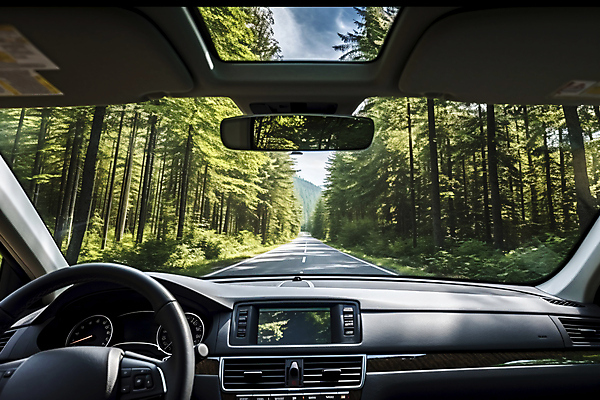 JPG 주간 나무 편집이미지 행복 도로 여유 여행 자동차 자연 휴식 풍경 사람없음 야외 드라이브 차안 운전석 편집실사 AI포토 AI콘텐츠 자연요소 식물 감정 길 육상교통 컨셉 교통시설 운전 CG 생태계 파일형식