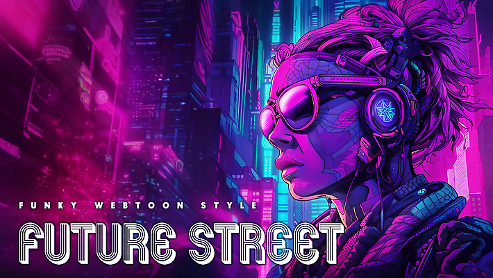 PSD 편집이미지 배너 응시 패션 남자 미래 거리 한명 상반신 성인 타이포그라피 건물 컬러풀 선글라스 보라색 어둠 만화 네온 펑키 카툰스타일 첨단 성인남자한명만 인체공학 이미지편집 문자 1 건축물 시선 안경 컬러 과학 컨셉 사람 남자한명만 성인남자만 파일형식