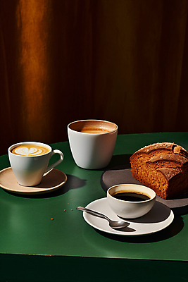 JPG 편집이미지 라이프스타일 접시 커피 음식 빵 탁자 사람없음 초록색 카페 커피잔 티스푼 디지털합성 브런치 편집실사 AI포토 AI콘텐츠 식기 음료 컬러 가구 잔 생활 상점 숟가락 식사 CG 파일형식