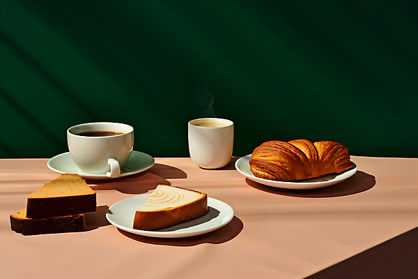 JPG 편집이미지 라이프스타일 접시 커피 음식 빵 탁자 사람없음 초록색 카페 커피잔 디지털합성 브런치 편집실사 AI포토 AI콘텐츠 식기 음료 컬러 가구 잔 생활 상점 식사 CG 파일형식