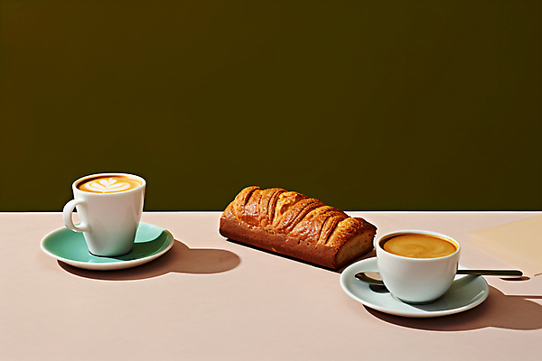 JPG 편집이미지 라이프스타일 접시 커피 음식 빵 탁자 사람없음 초록색 카페 커피잔 티스푼 디지털합성 브런치 라떼아트 편집실사 AI포토 AI콘텐츠 식기 음료 컬러 가구 잔 생활 상점 숟가락 식사 CG 그림 라떼 파일형식