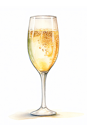 JPG 일러스트 잔 수채화 주류 사람없음 노란색 칵테일 샴페인 샴페인잔 국내일러스트 AI일러스트 AI콘텐츠 식기 음료 컬러 술잔 파일형식