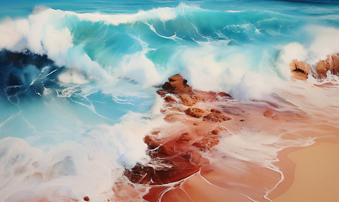 JPG 편집이미지 물결 파도 자연 풍경 해변 사람없음 모래사장 디지털합성 편집소스 편집실사 AI포토 AI콘텐츠 바다 CG 생태계 파일형식